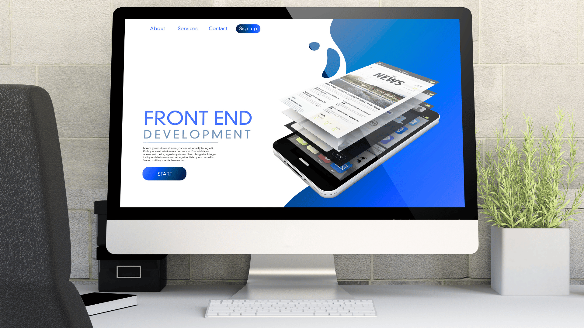 Example of minimalist web design layout